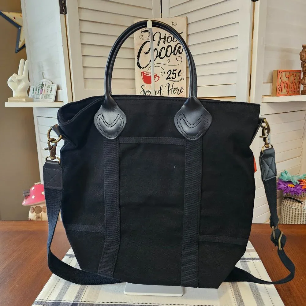 CBStation Large, Black Canvas Travel Crossbody Bag, NWOT - Picture 1 of 14